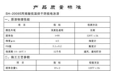 sh-2009s丙稀酸低温烘干阴极电泳漆